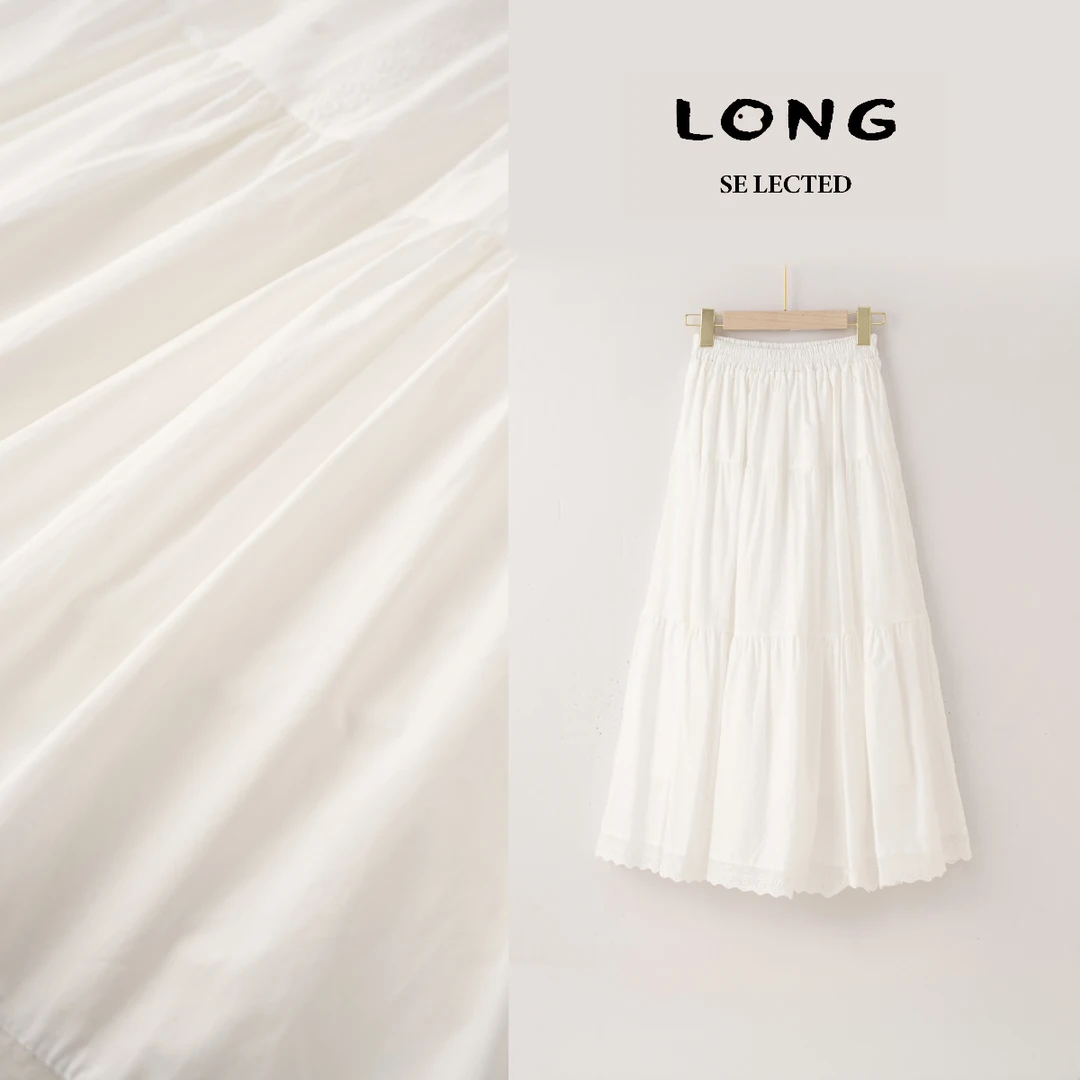 【柔霭仙裙】H2898 高工波浪边|细腻蕾丝拼接仙气长裙