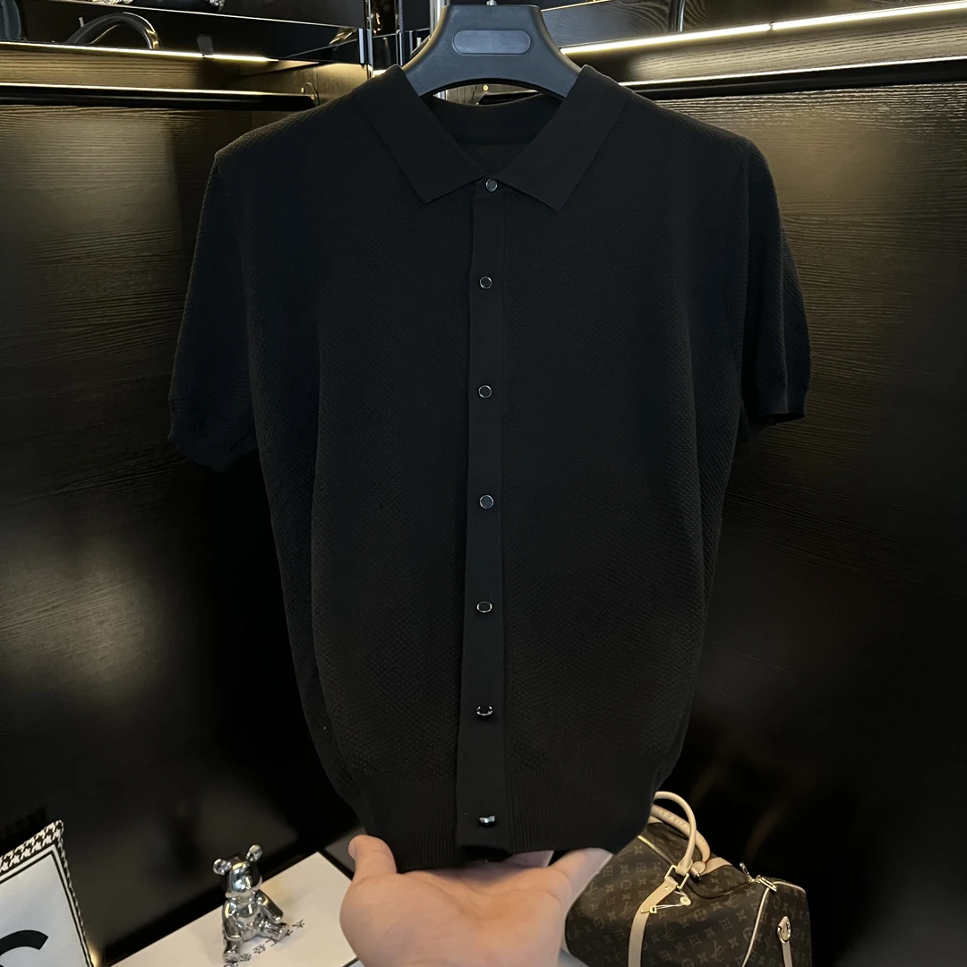 [高档轻奢]高级感男士夏季纯色夏季款男士时尚商务休闲短袖POLO衫