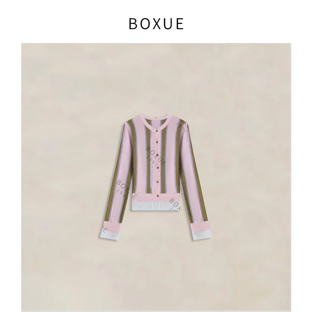 BOXUE ”叶语” 2025春季新款高级轻奢羊.毛针织  外套#250308W890