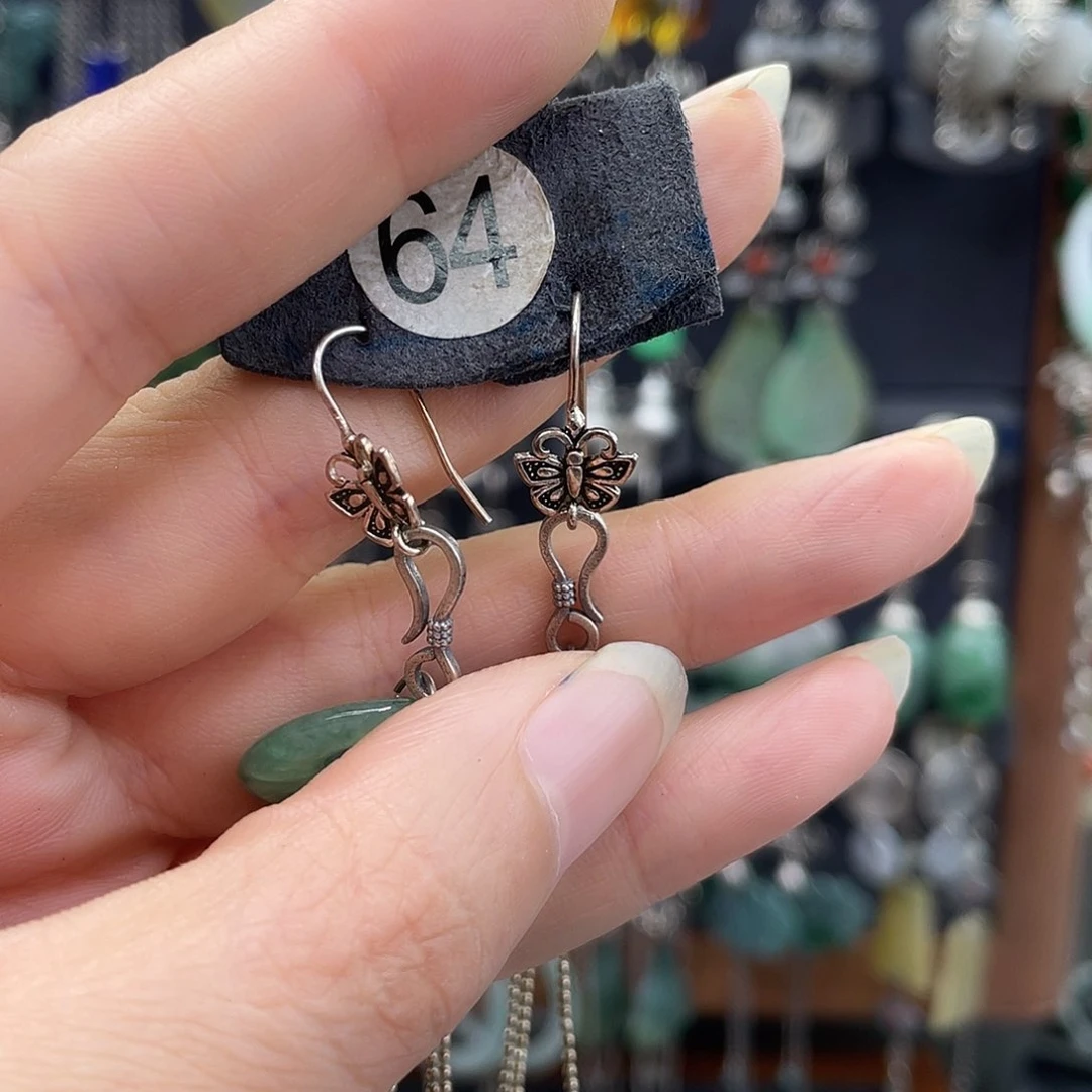 李***蕾翡翠银S925镶嵌耳饰303yhjhgg