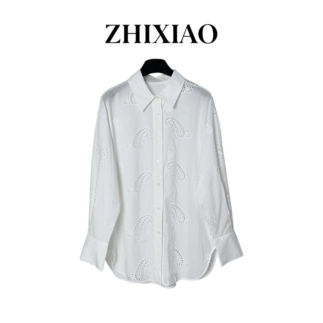 【ZHIXIAO】夏季新款：刺绣长袖衬衣8900