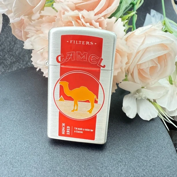 Zippo打火机正品纤巧窄机千语骆驼 防风女士送礼收藏DYJ1