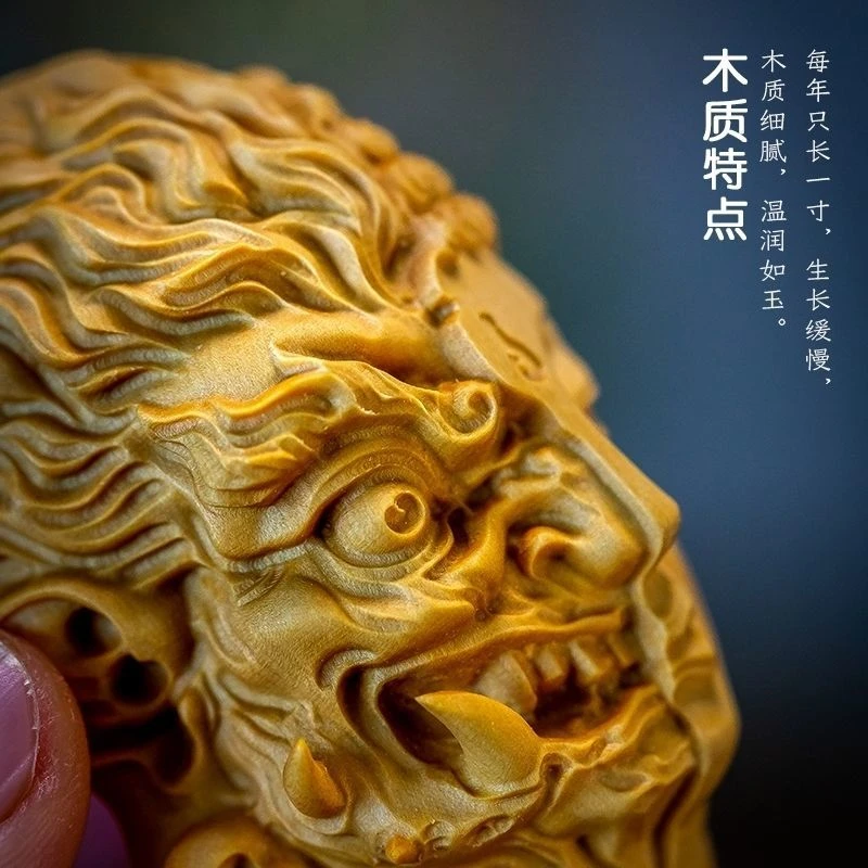 崖柏佛魔一念之间手把件木质雕刻