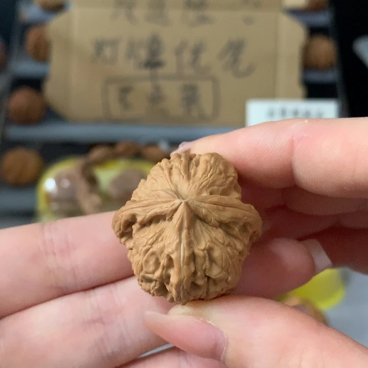 加***鲁吊坠文玩核桃异形单只，有瑕疵