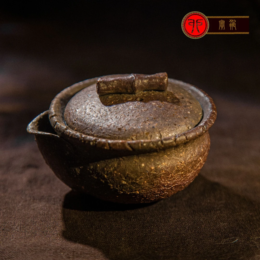 【双卯】合作陈起老师手捏柴烧手抓壶泡茶壶3