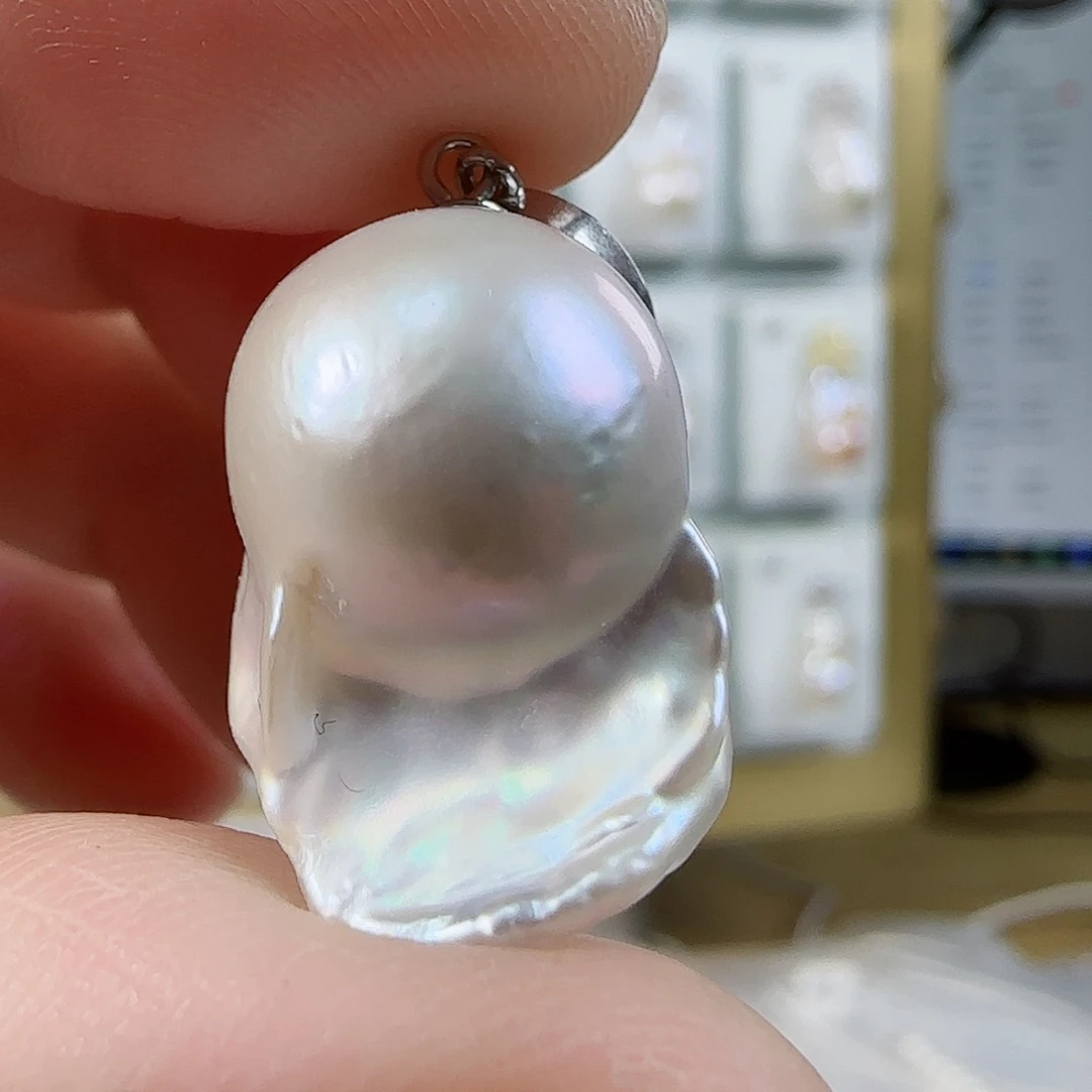 淡水珍珠吊坠（特价有瑕）银S925镶嵌
