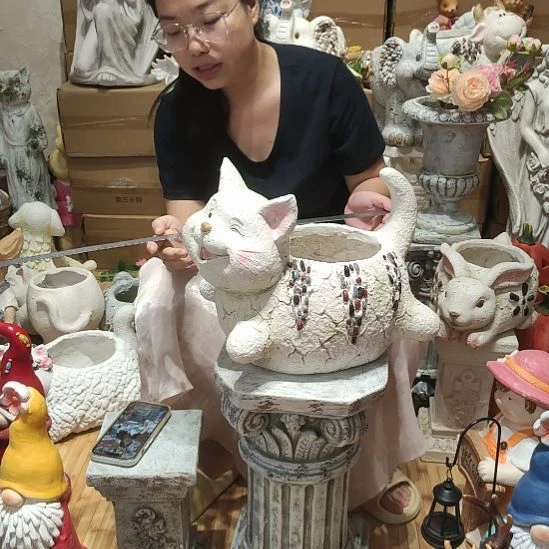 合成树脂氧化镁胖猫花盆