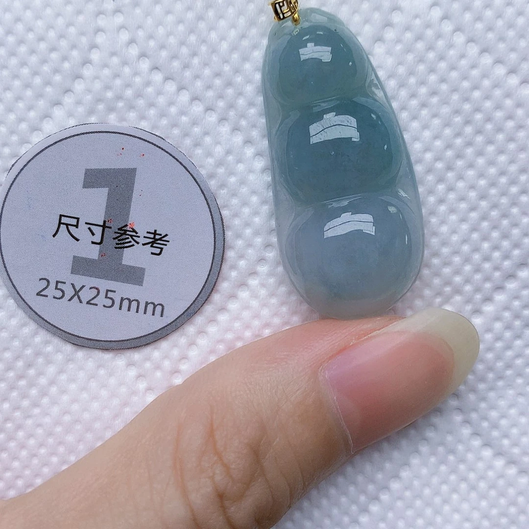 翡翠18K金镶嵌颈饰天然A货翡翠
