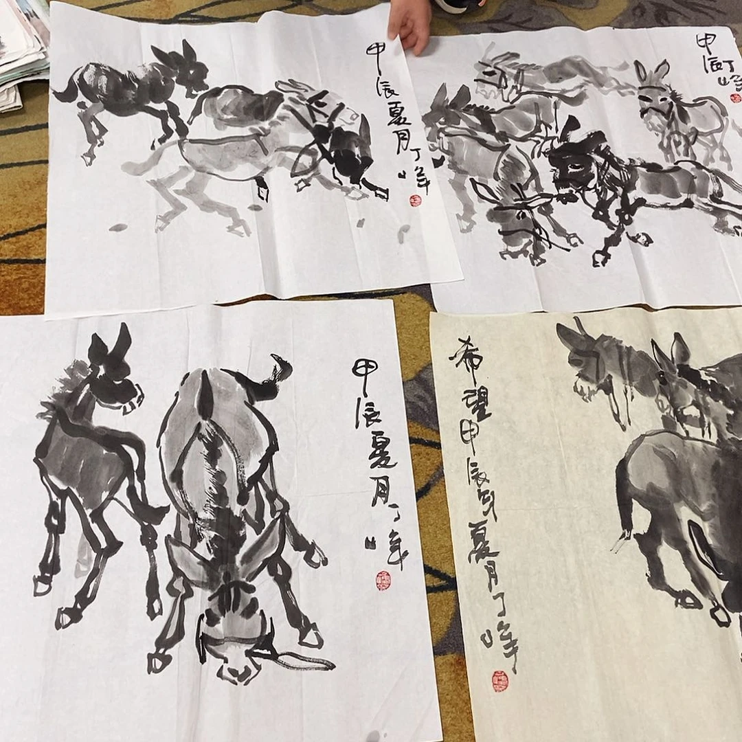 国画石**人手绘作品欣赏70.70