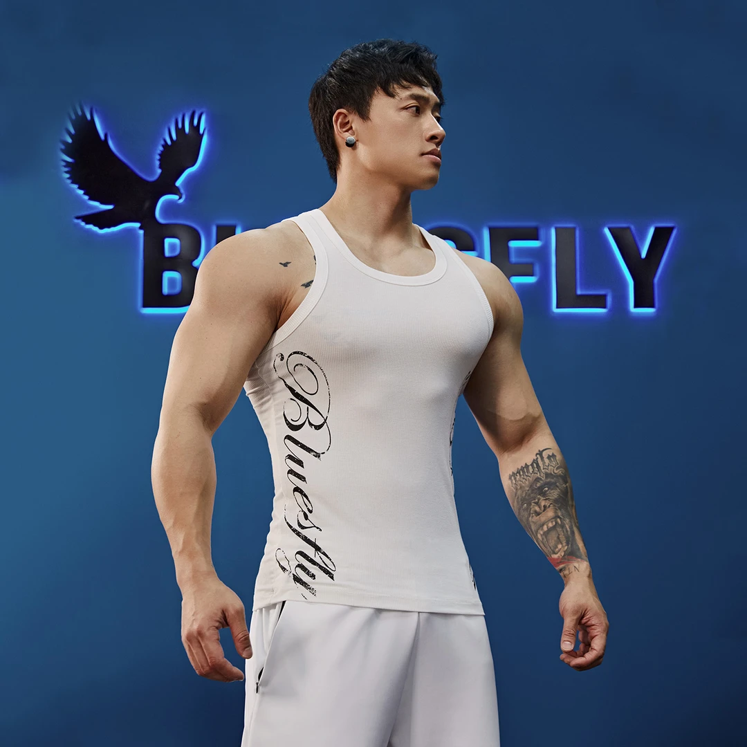 BLUESFLY新款健身运动工字背心男修身肌肉篮球训练无袖坎肩上衣