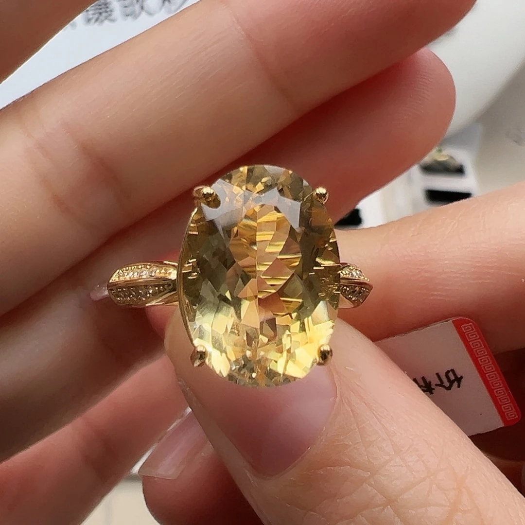 银S925镶嵌黄晶戒指