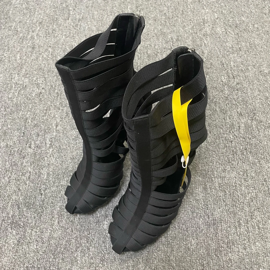 99新 GUCCI/古驰 时尚拉链高跟鞋 37.5码/8624