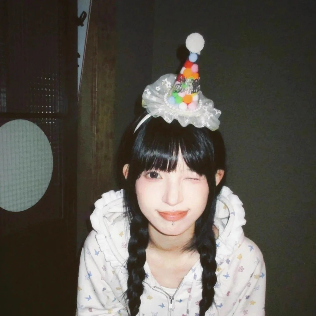 彩色毛球生日帽发箍头饰甜美可爱蕾丝花边头箍派对氛围感拍照发饰