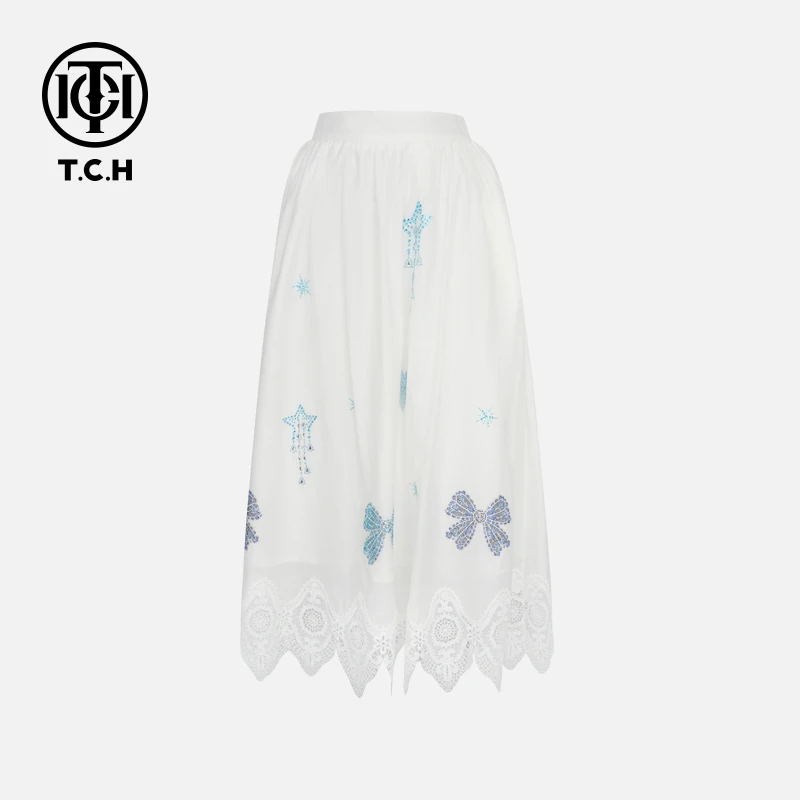 TCH私服烫钻工艺新时尚淑女百搭新潮流半裙女T75B22E5065轻奢tch