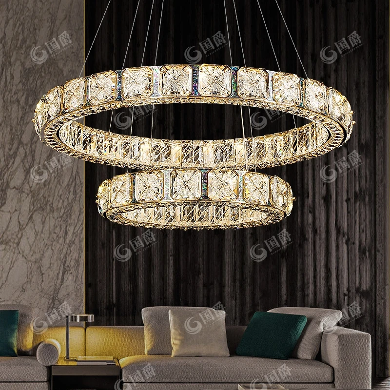 国爵源头工厂高端轻奢进口K9客餐厅水晶吊灯个性水晶节能创意