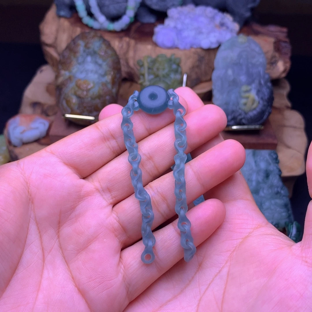 蓝***泪未镶嵌定制翡翠翡翠