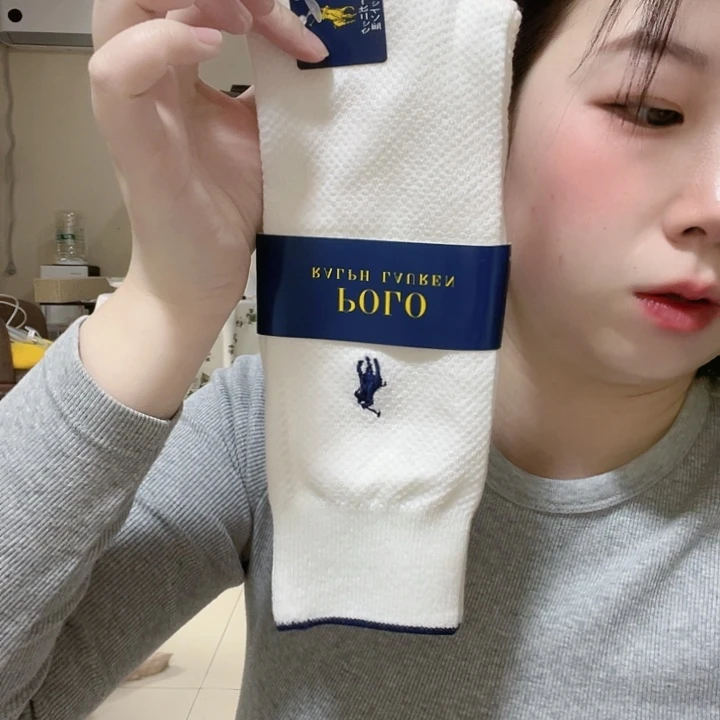 三醋酯纤维拉夫白色男袜