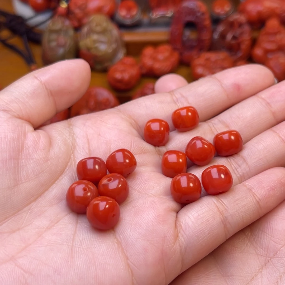 整***点南红玛瑙未镶嵌川料瓦西10mm尺寸老型