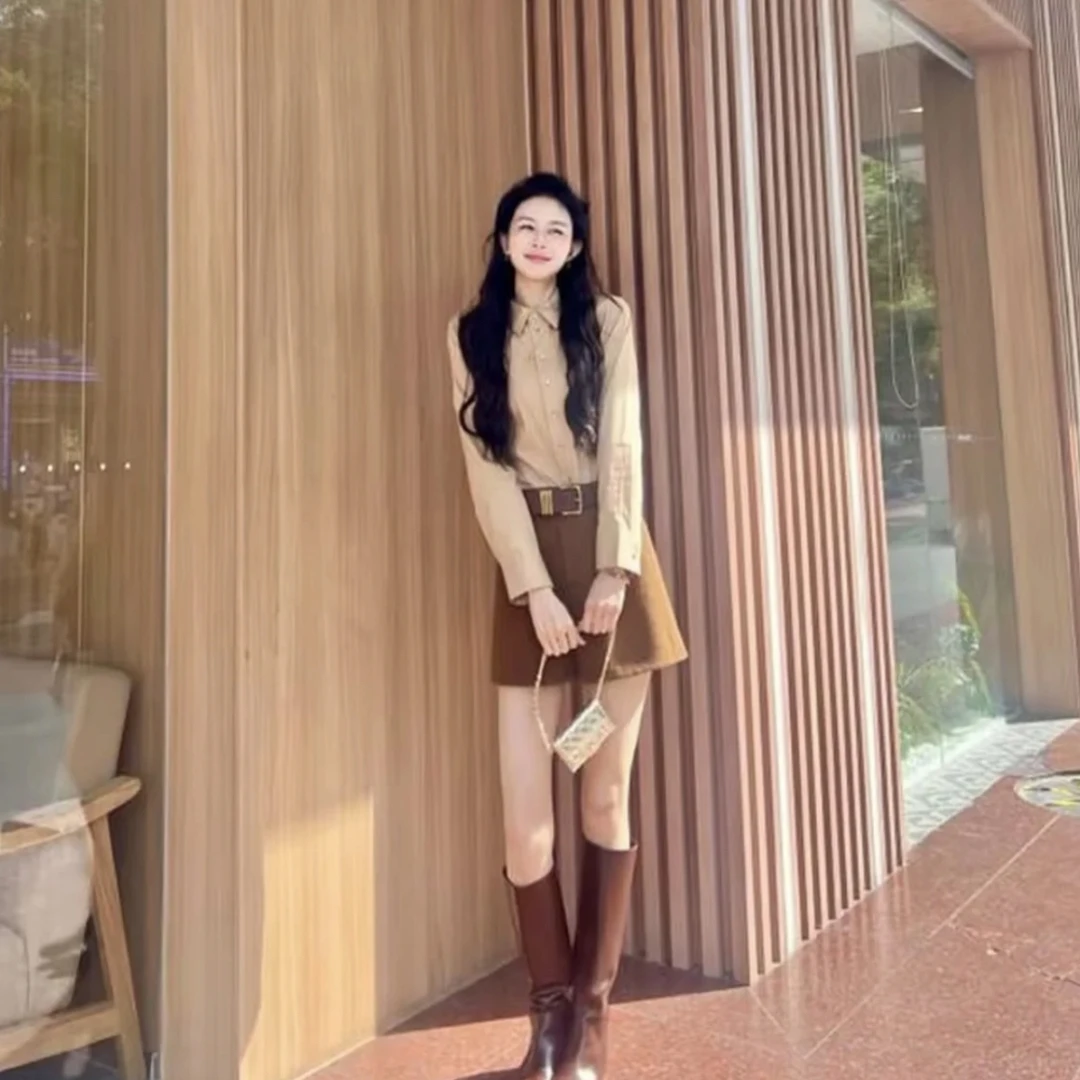 GIRDEAR/哥弟25年夏季新款气质百搭高级显瘦长袖衬衫130146