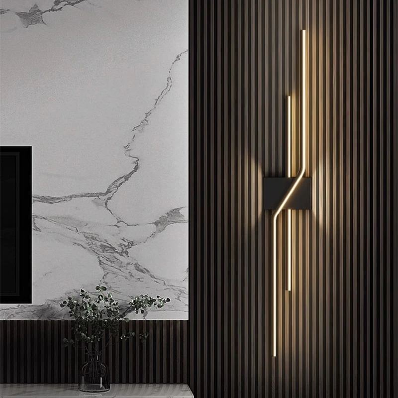 极简长条壁灯带开关现代简约轻奢客厅电视背景墙格栅灯条形床头灯