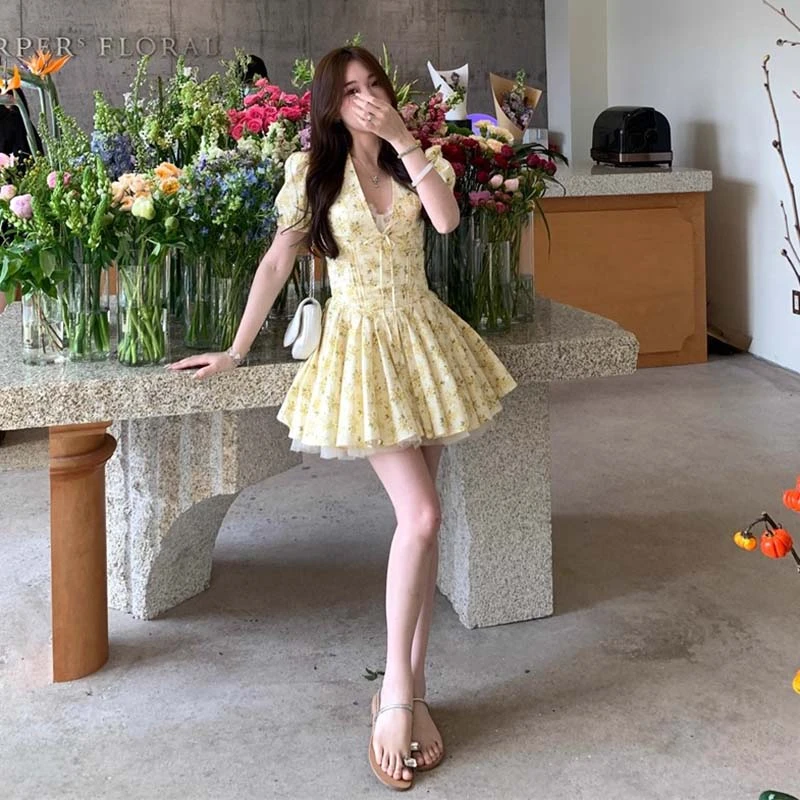 【有里布】超好看可爱碎花连衣裙2025新款气质女装春季穿搭D2848