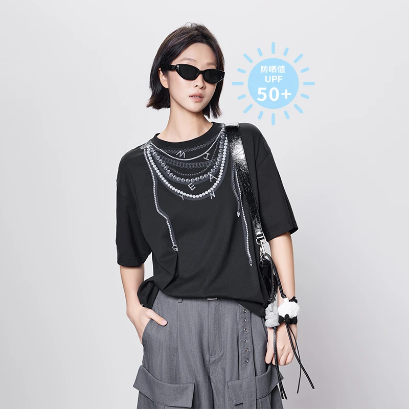 美洋MEIYANG【商场同款】 巴洛克T恤 防晒UPF50+抗菌凉感印花短袖