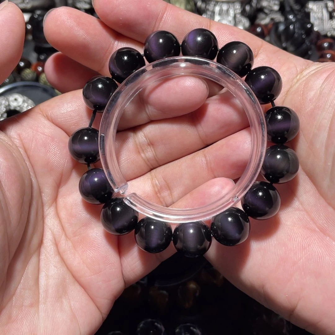 黑曜岩未镶嵌手串王*森