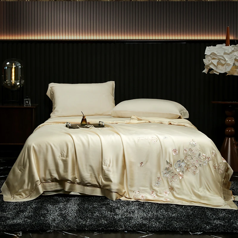 花语迷踪！100%蚕丝夏凉被莱赛尔天丝夏被空调被