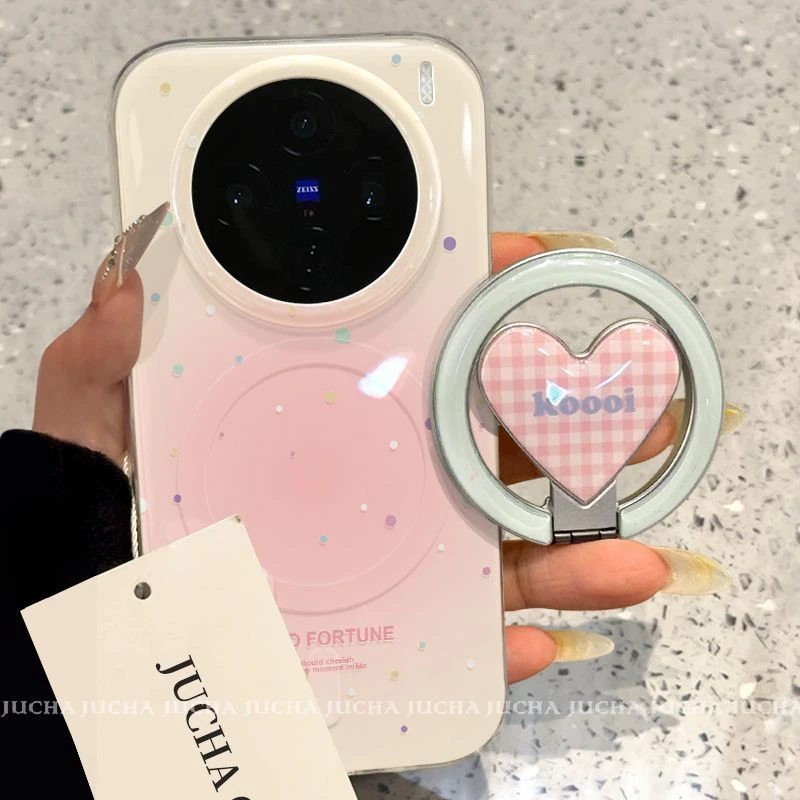 晕染粉泼墨适用vivox200pro手机壳高级感轻奢VIVOx100带磁吸90女