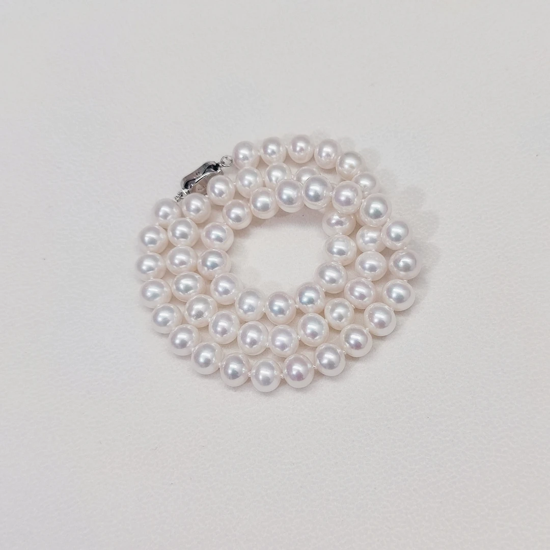 正品天然珍珠项链强光近正圆淡水无核生日送礼物【多样性发其一】