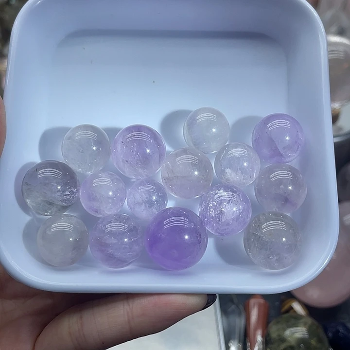 未镶嵌珠宝半成品水晶40紫水晶球（一整盘）