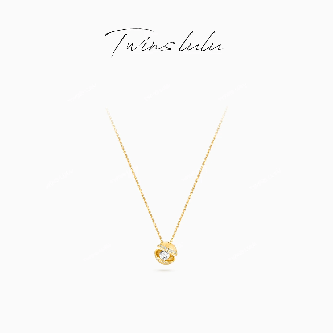 TWINS LULU 流光风时尚轻奢小众高级精致圆形拉丝小球项链TSJ8575