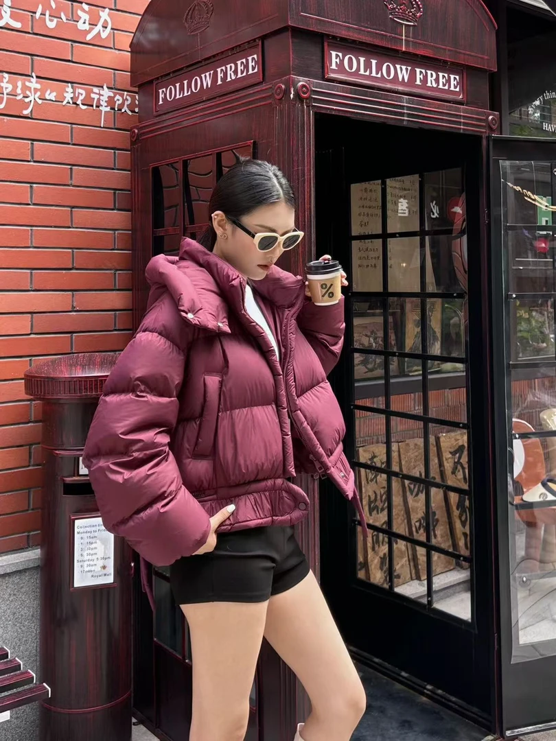 冬季时尚休闲百搭宽松显瘦锻炼连帽加厚保暖羽绒服外套 AW-81885