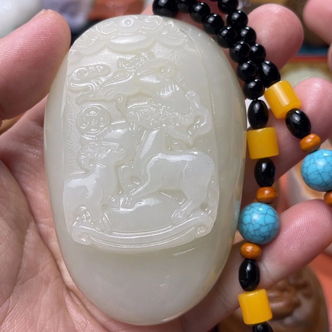 石材天然方解石手把件不退换