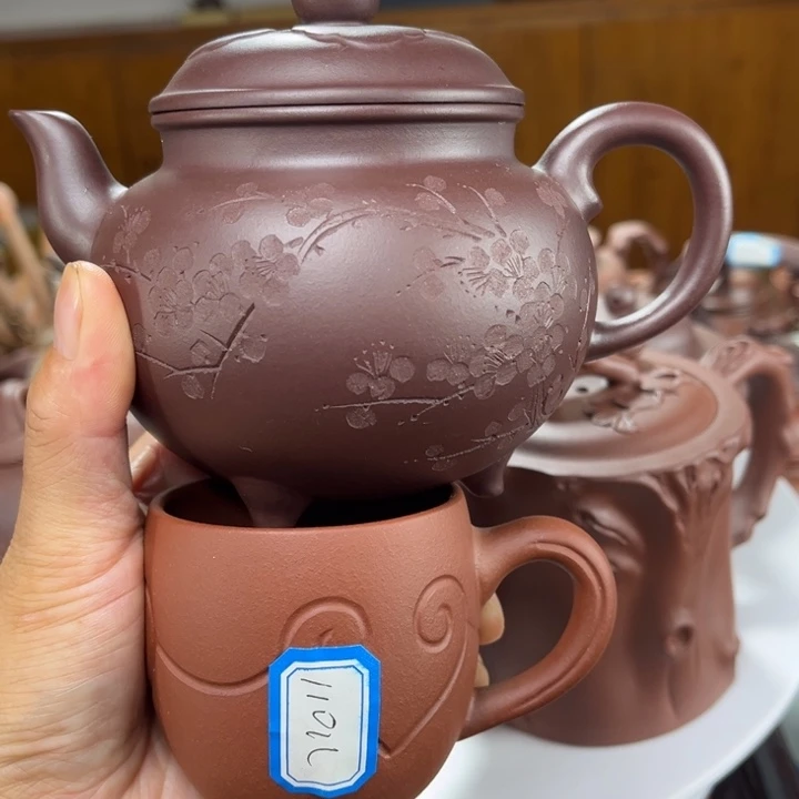 茶壶紫砂紫砂花茶
