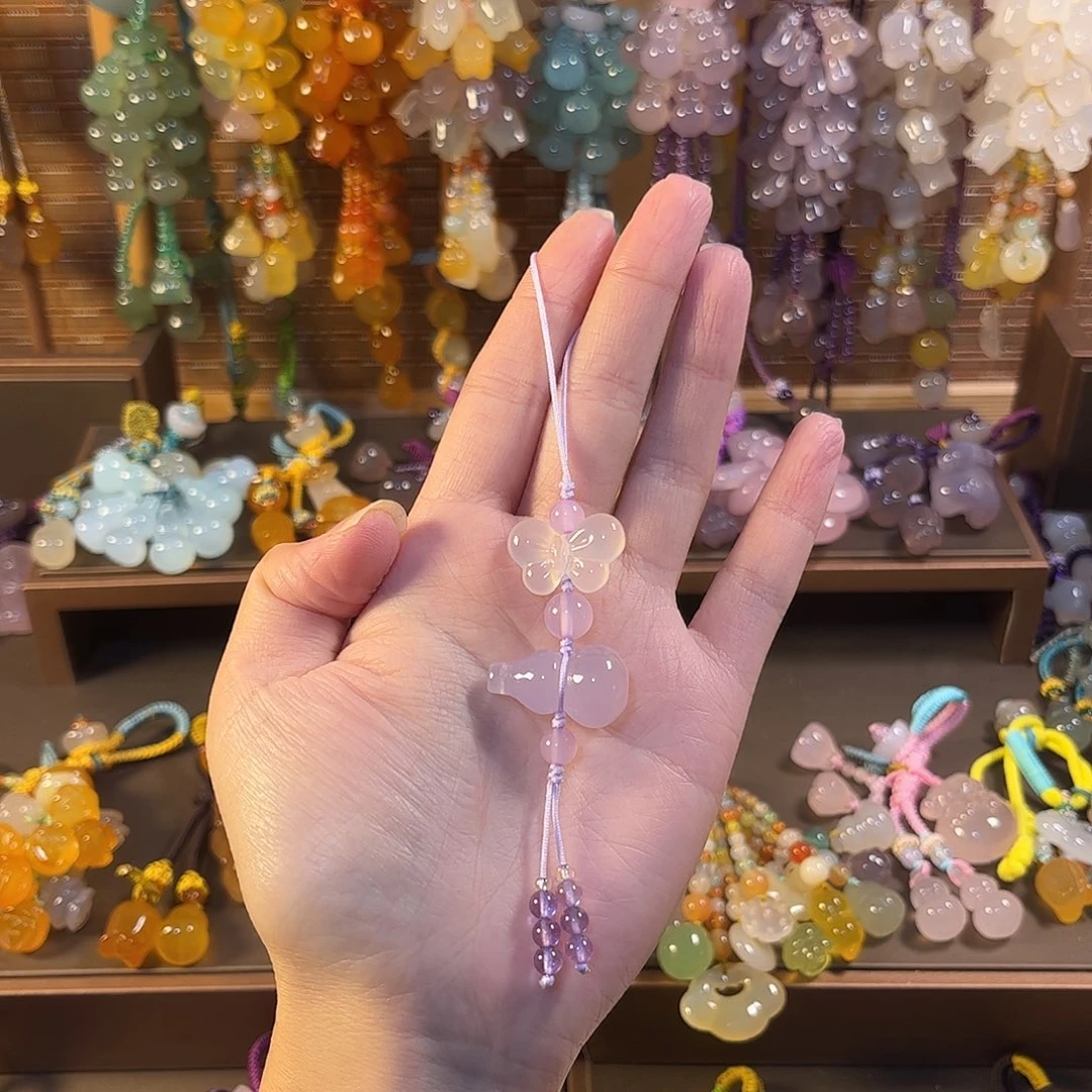 卓***怂玛瑙/玉髓未镶嵌车挂手机链