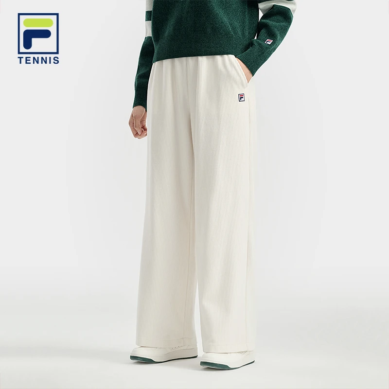 【宽松显瘦】Fila/斐乐女运动休闲百搭简约时尚直筒裤A11W543604F