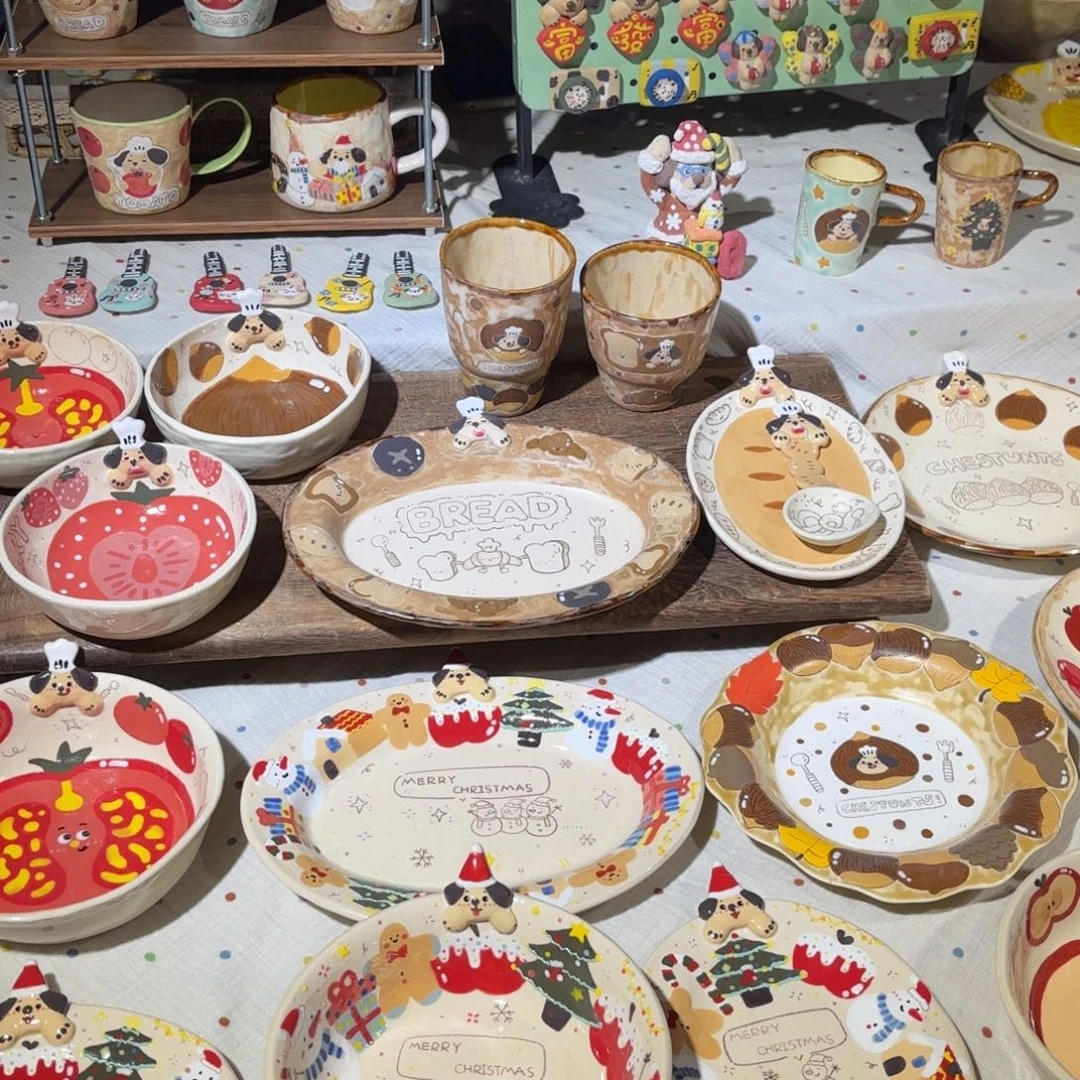 陶摆件可爱的杯杯