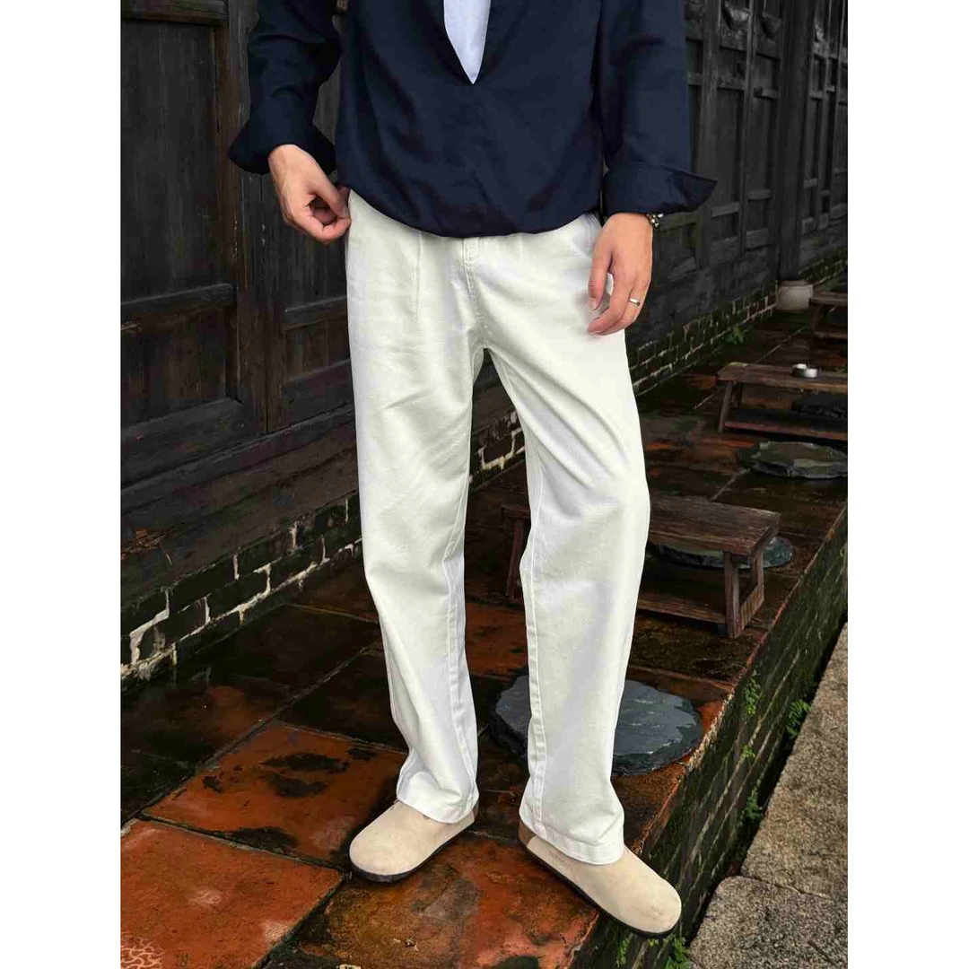 『慵懒新贵』老钱风舒适垂感高端百搭通勤直筒宽松休闲