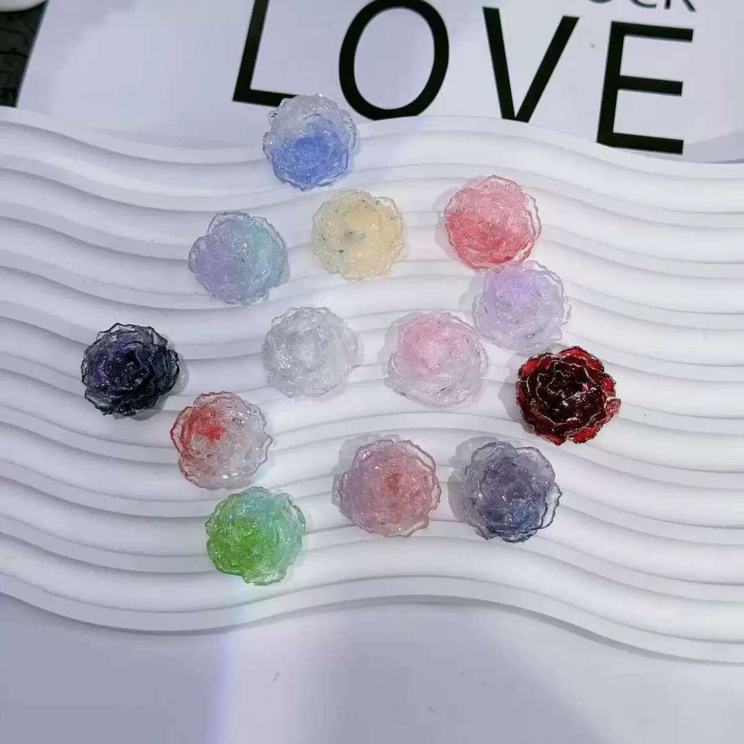 冰透夜光【千层小玫瑰】夜光萤火虫手工DIY饰品