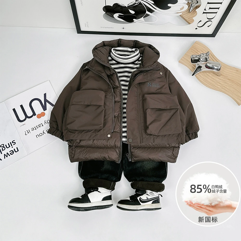 儿童羽绒服男童白鸭绒2025新款秋冬装外套 D-23208 悠悠童话童装