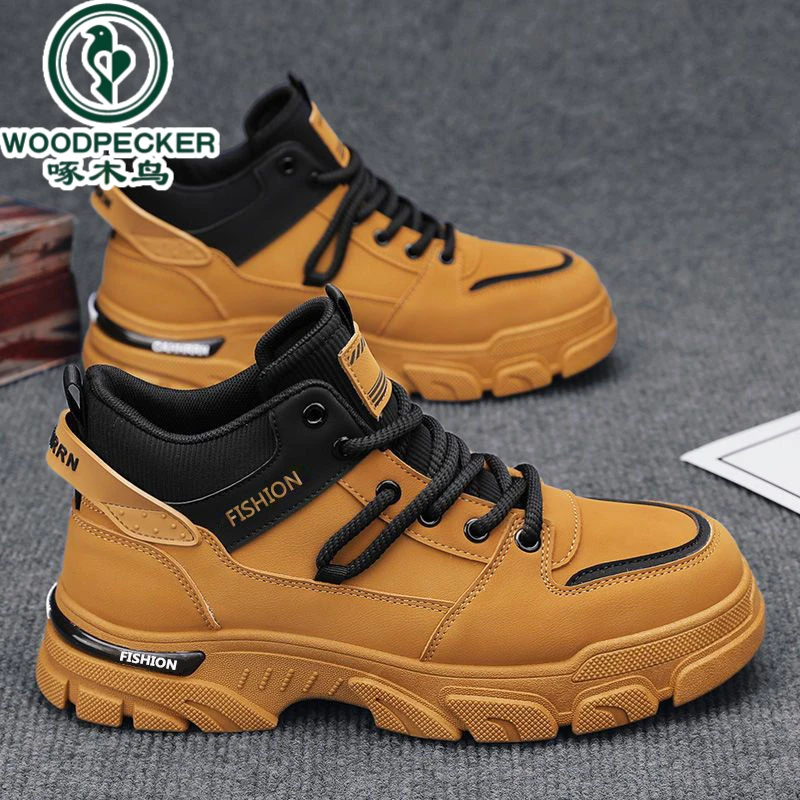 啄木鸟正品马丁靴男鞋2025新款秋季防滑防水耐磨工装靴男运动男款