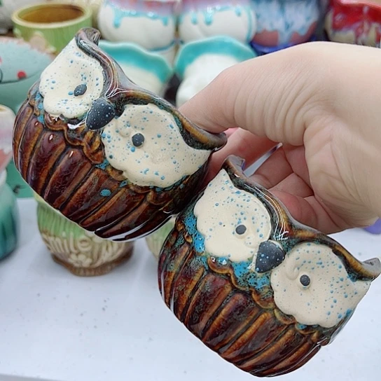 多肉绿植陶瓷花盆9.9包邮，有孔