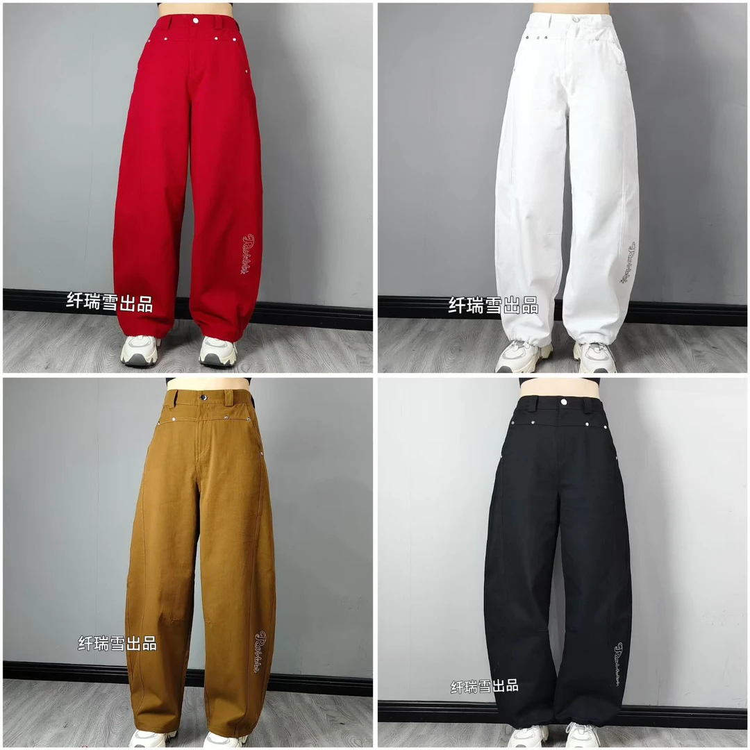 纤瑞雪新品538款秋冬款水洗棉烫钻弯刀裤