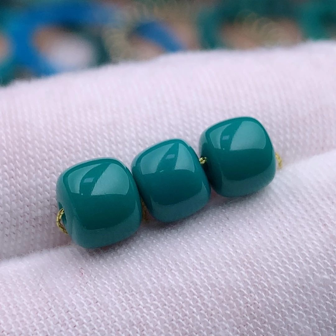 未镶嵌绿松石珠宝奇石6.2mm三连珠