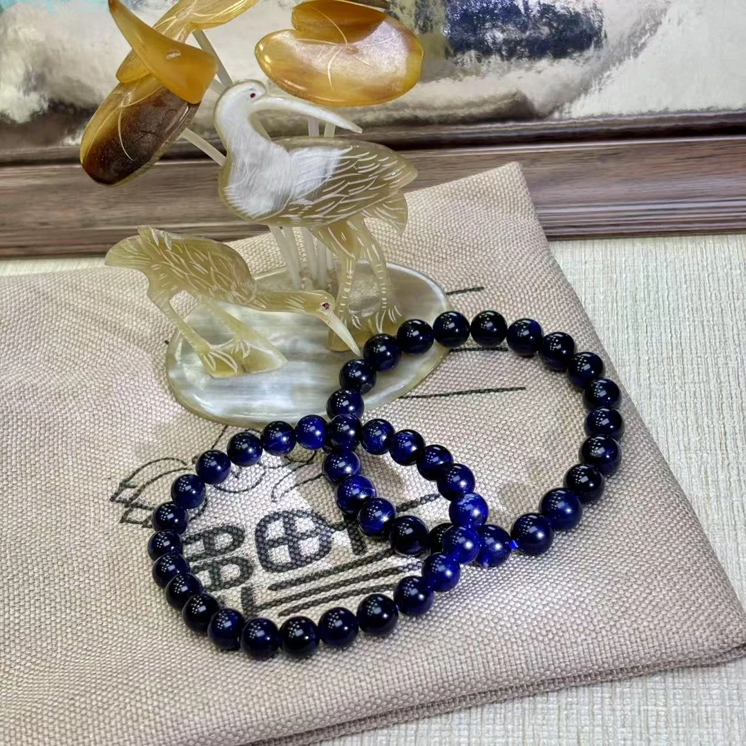 老四二店优选 蓝丝绒圆珠手串 多样性发其一