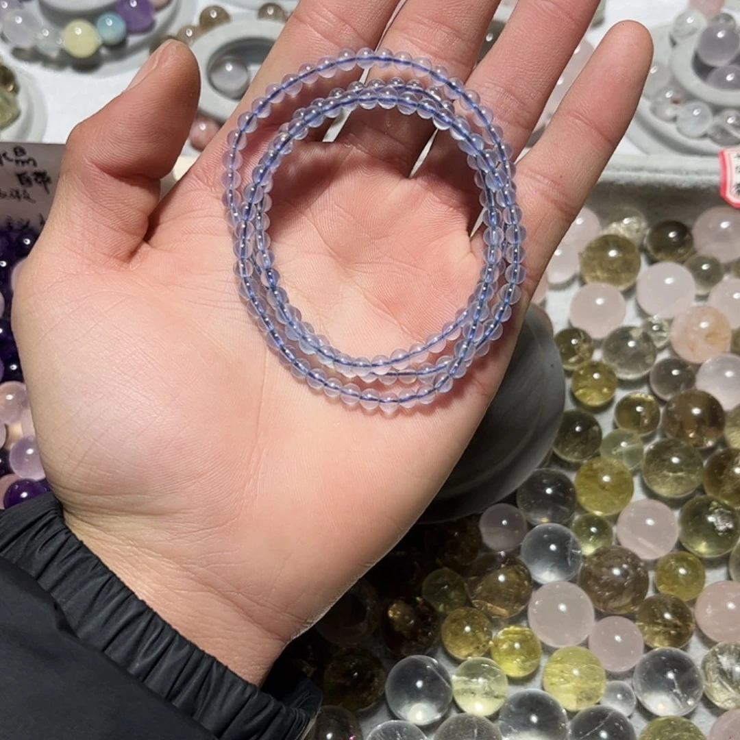 手链海蓝宝石未镶嵌海蓝宝多圈手串4➕