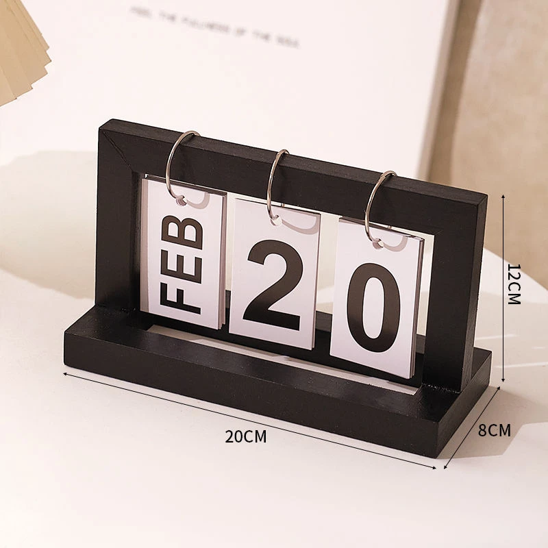 2025创意餐桌摆设桌面木质翻页日历摆件玄关幼儿园拍照日期牌拍摄