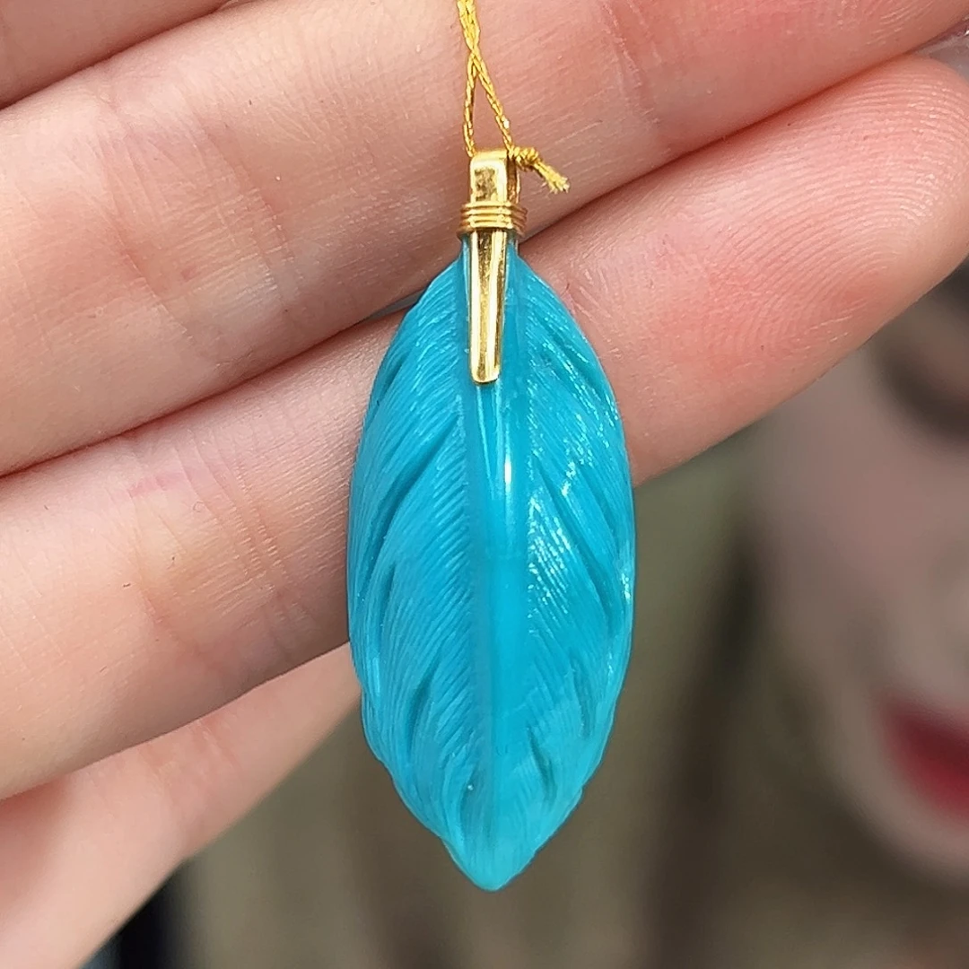 绿松石18K金镶嵌珠宝奇石