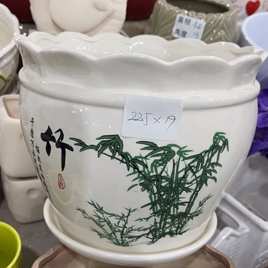 多肉绿植陶瓷花盆9.9包邮，有孔